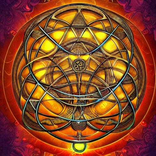 god magic  sacred geometry art golden colors 