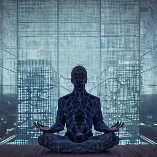 man meditating magic sacred geometry 