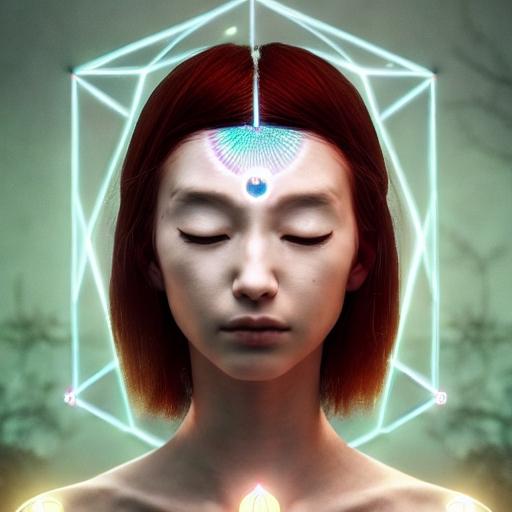 meditating female human magic sacred geometry 