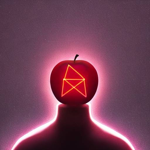 man looking into the future sacred geometry dark red apple 18